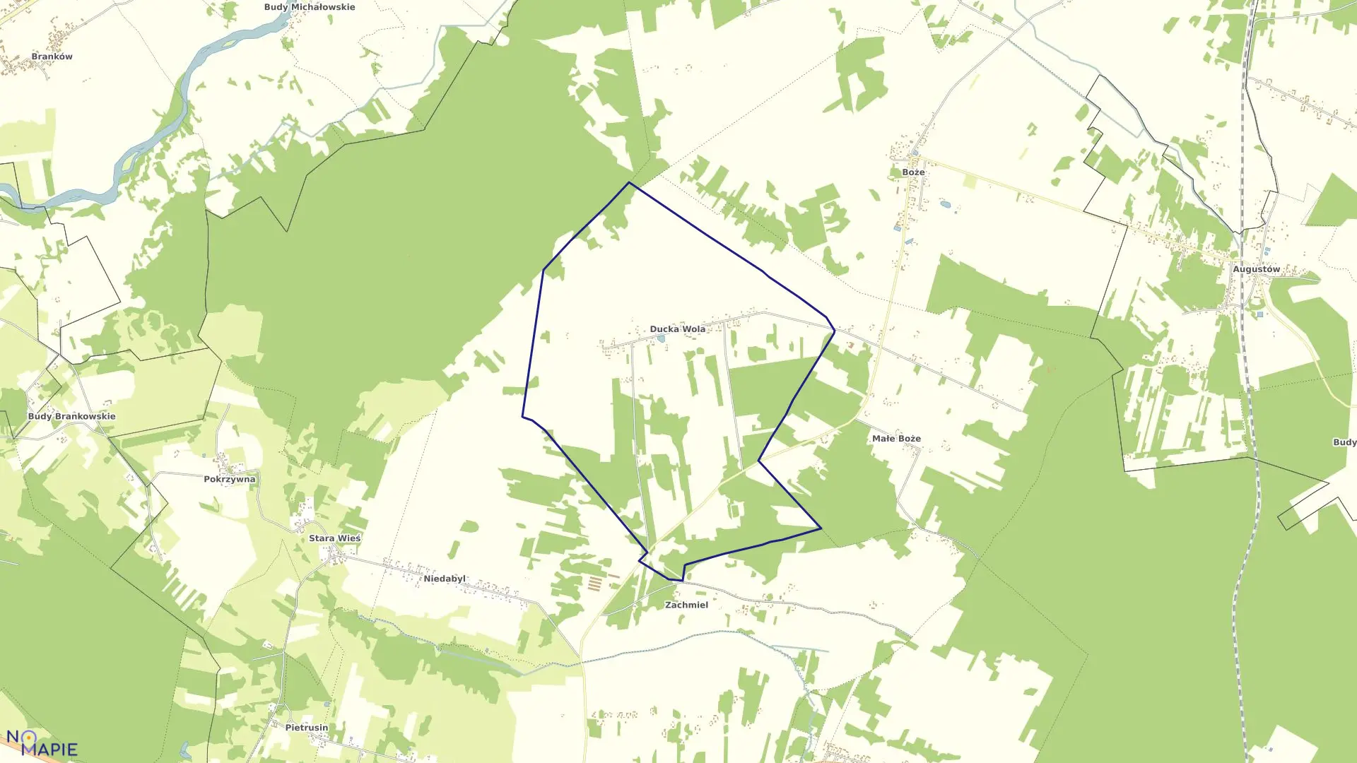 Mapa obrębu DUCKA WOLA w gminie Stromiec